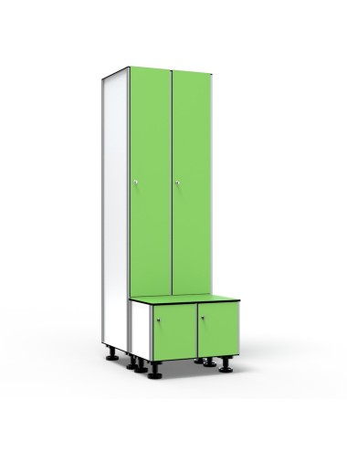 Casier Vestiaire Avec Banc 1 Porte 2 Colonnes
