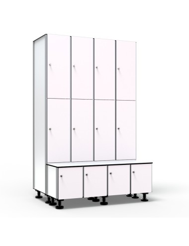 Casier Vestiaire Avec Banc 3 Portes 3 Colonnes