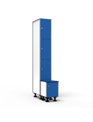 Casier Vestiaire Avec Banc 3 Portes 1 Colonne