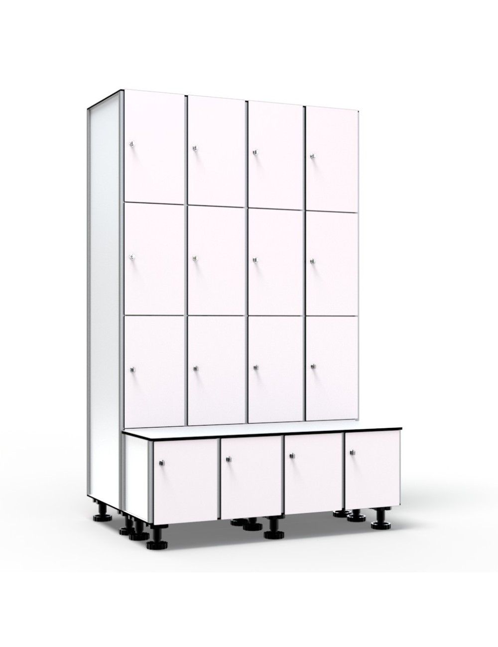Casier Avec Banc, 3 Portes 4 Colonnes