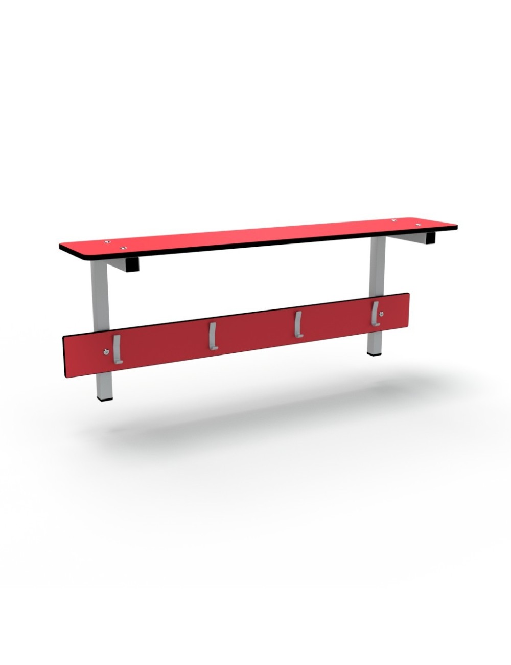 Phenolic Wall Coat Rack with Shel, 1m
