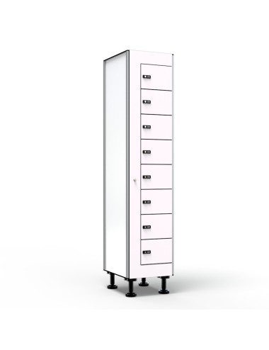 Casier Vestiaire Visitable, Stratifié Compact, 1 Colonne 8 Cases