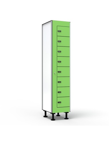 Casier Vestiaire Visitable, Stratifié Compact, 1 Colonne 8 Cases