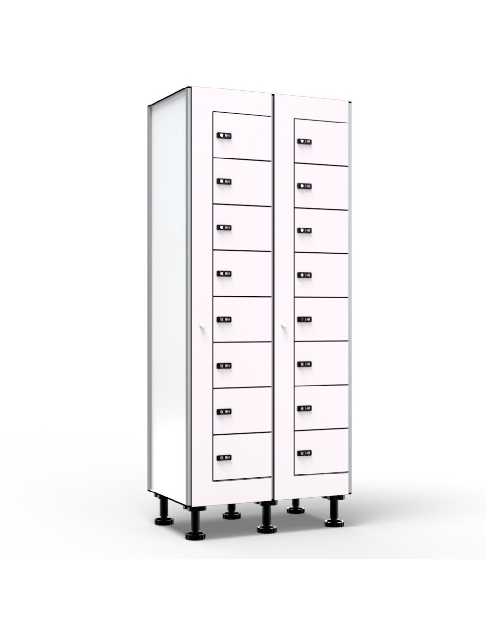 Casier Vestiaire Visitable, Stratifié Compact, 2 Colonnes 16 Cases