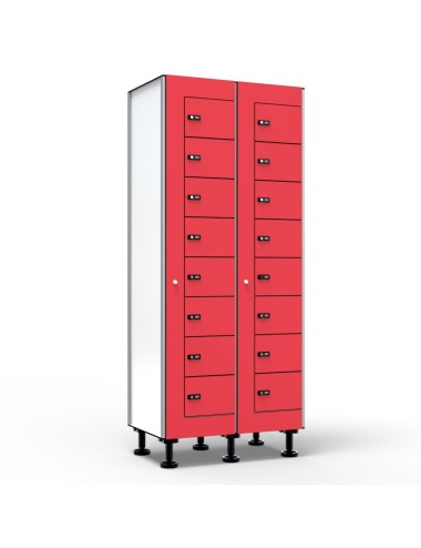 Casier Vestiaire Visitable, Stratifié Compact, 2 Colonnes 16 Cases