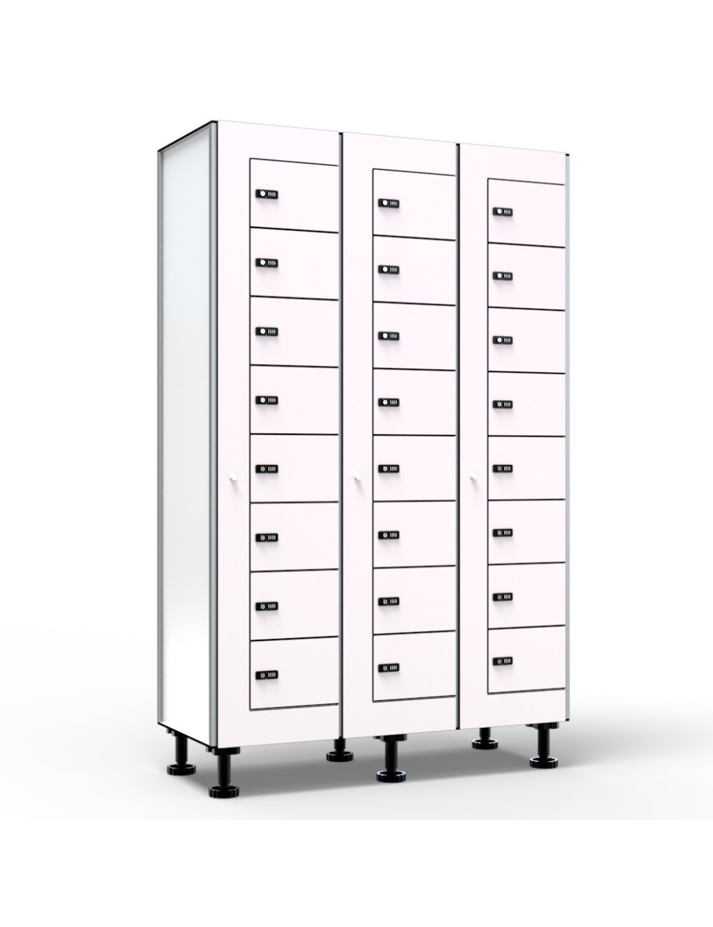 Casier Vestiaire Visitable, Stratifié Compact, 3 Colonnes 24 Cases