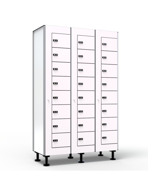 Casier Vestiaire Visitable, Stratifié Compact, 3 Colonnes 24 Cases