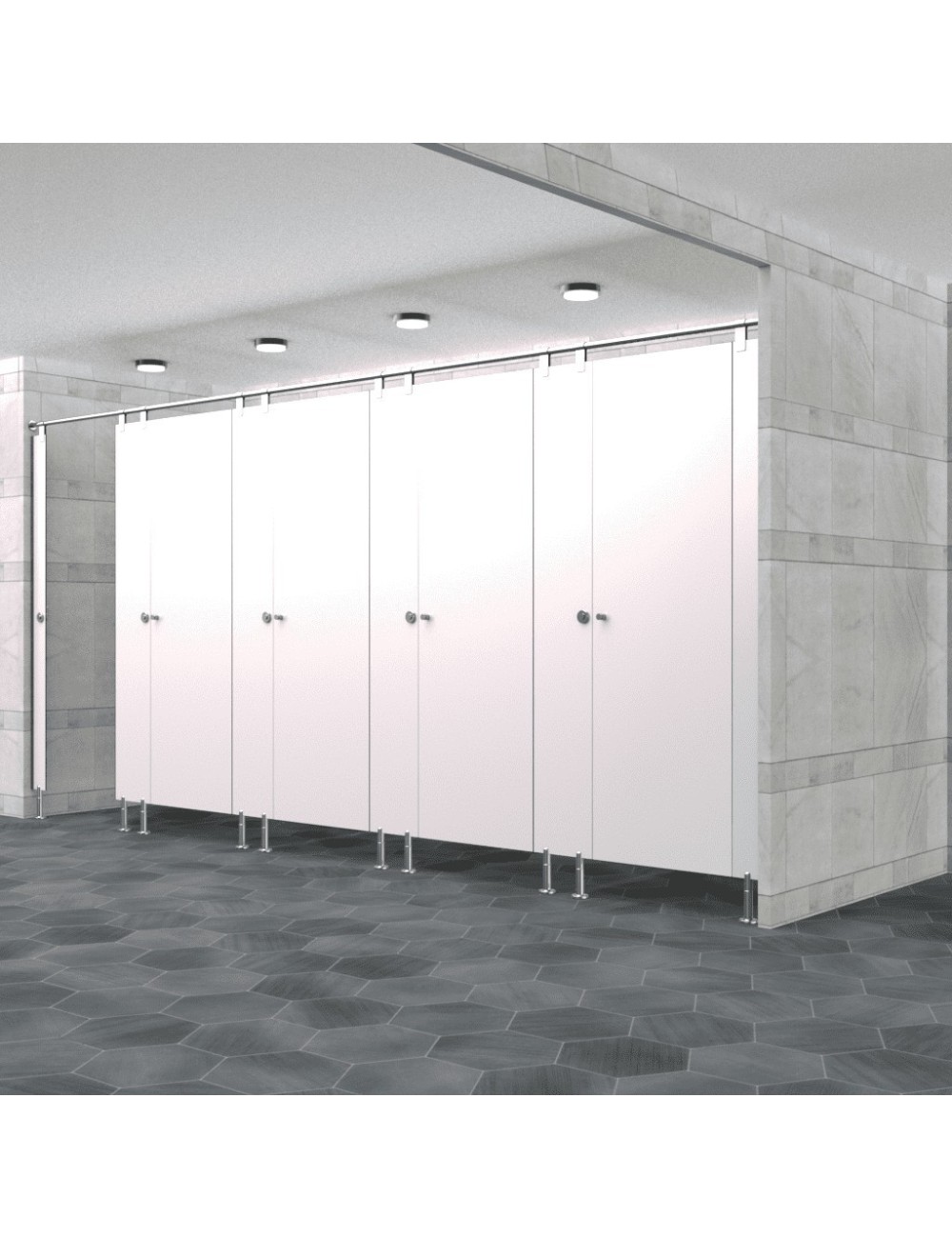 Cabine Sanitaire Stratifié Compact Inox 5F