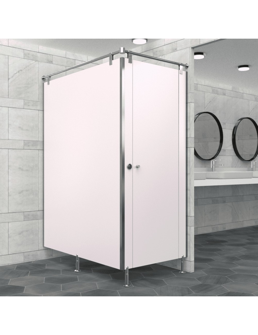 Cabine Sanitaire Stratifié Compact Inox 1FG