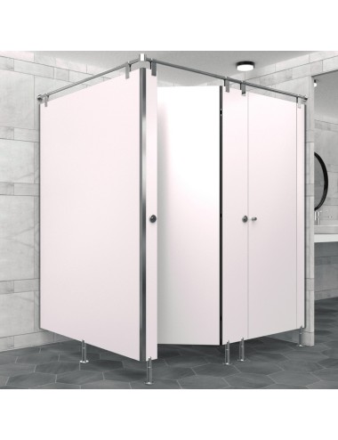 Cabine Sanitaire Stratifié Compact Inox 2FG