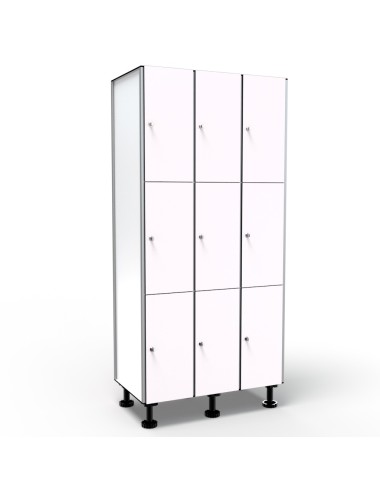 Casier Vestiaire Stratifié Compact, 3 Portes 3 Colonnes