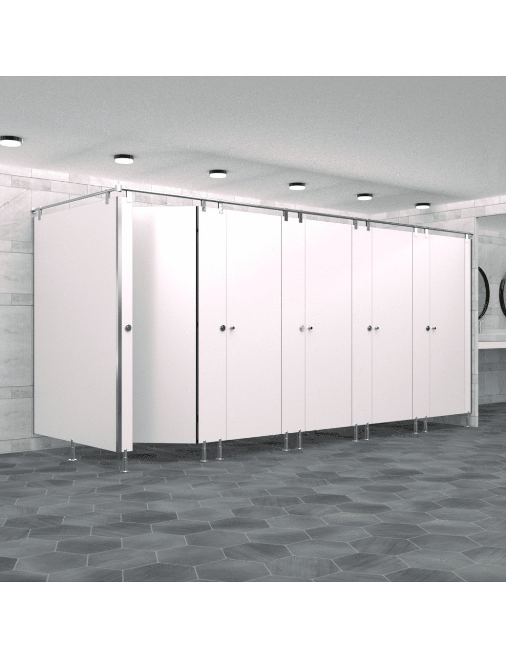 Cabine Sanitaire Stratifié Compact Inox 5FG