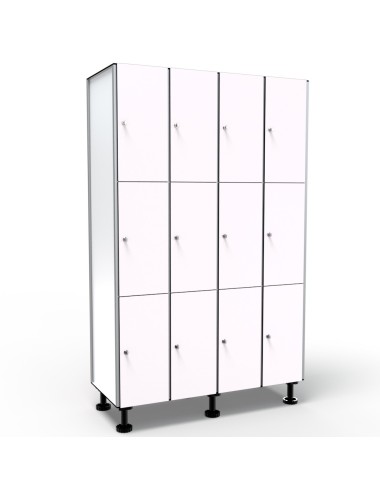 Casier Vestiaire Stratifié Compact, 3 Portes 4 Colonnes