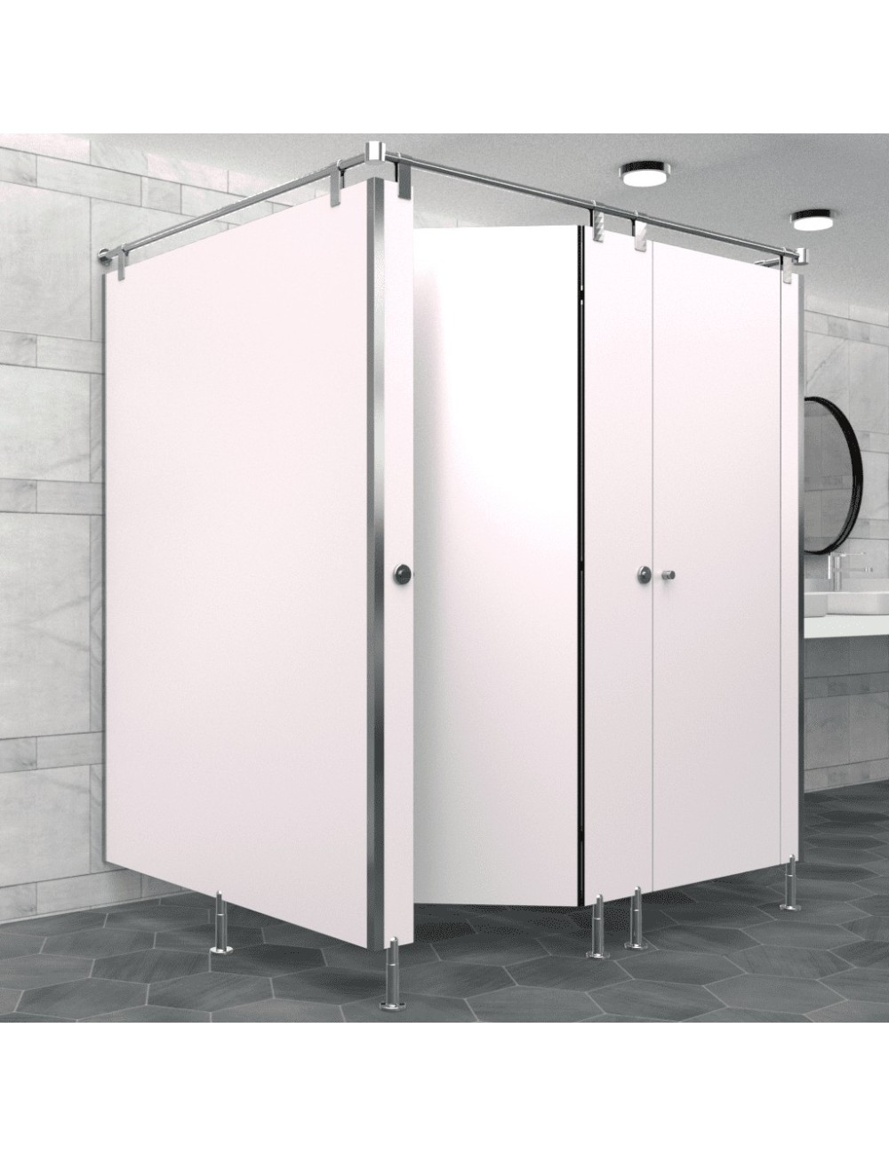 Cabine Sanitaire Stratifié Compact Inox 2FGD
