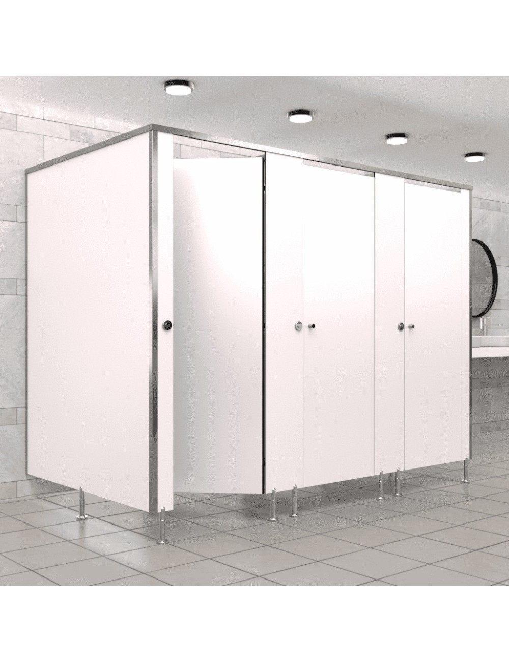 Cabine Sanitaire Stratifié Compact Alu 3FGD