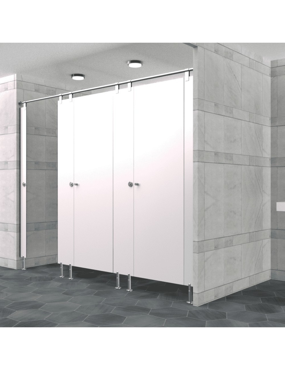 Cabine Sanitaire Stratifié Compact Inox 3F