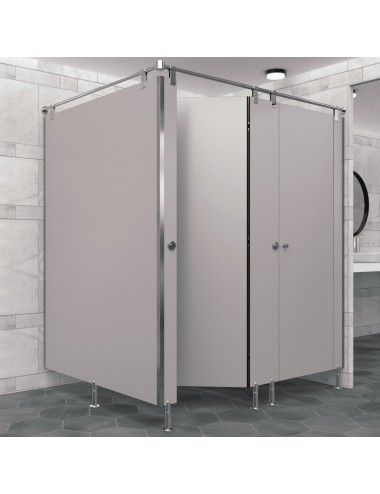 Cabine Sanitaire Stratifié Compact Inox 2FG