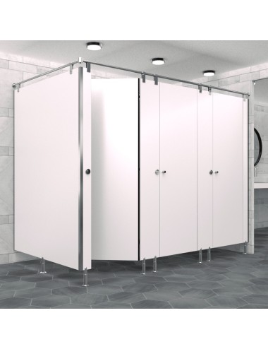 Cabine Sanitaire Stratifié Compact Inox 3FG