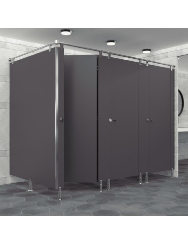 Cabine Sanitaire Stratifié Compact Inox 3FG