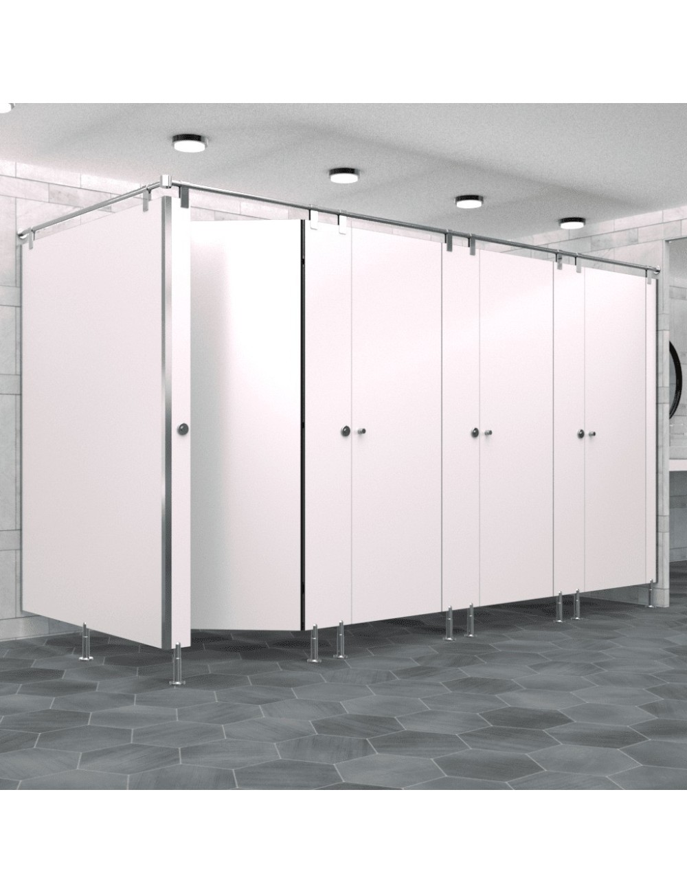 Cabine Sanitaire Stratifié Compact Inox 4FG