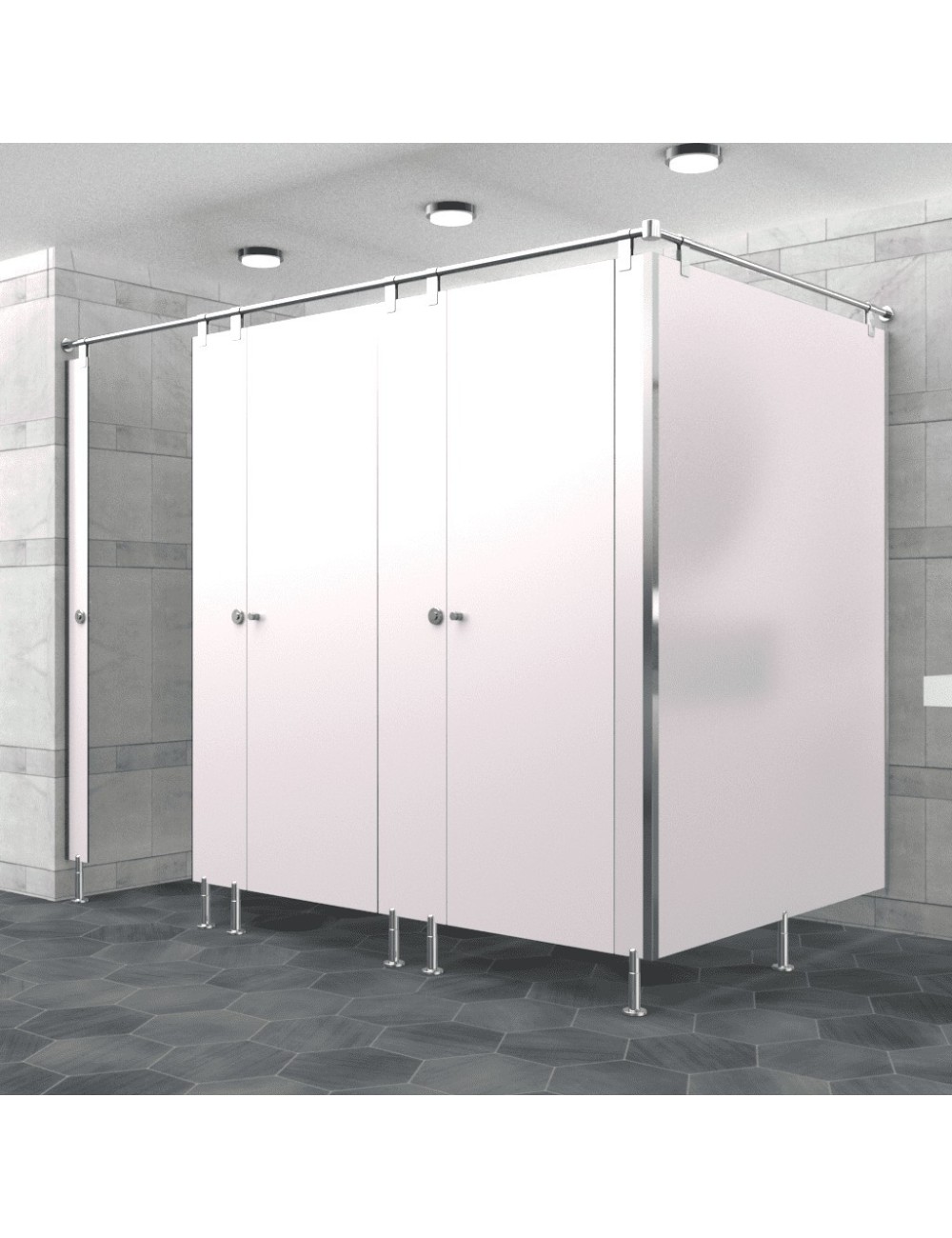 Cabine Sanitaire Stratifié Compact Inox 3FD