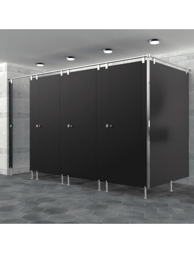 Cabine Sanitaire Stratifié Compact Inox 4FD