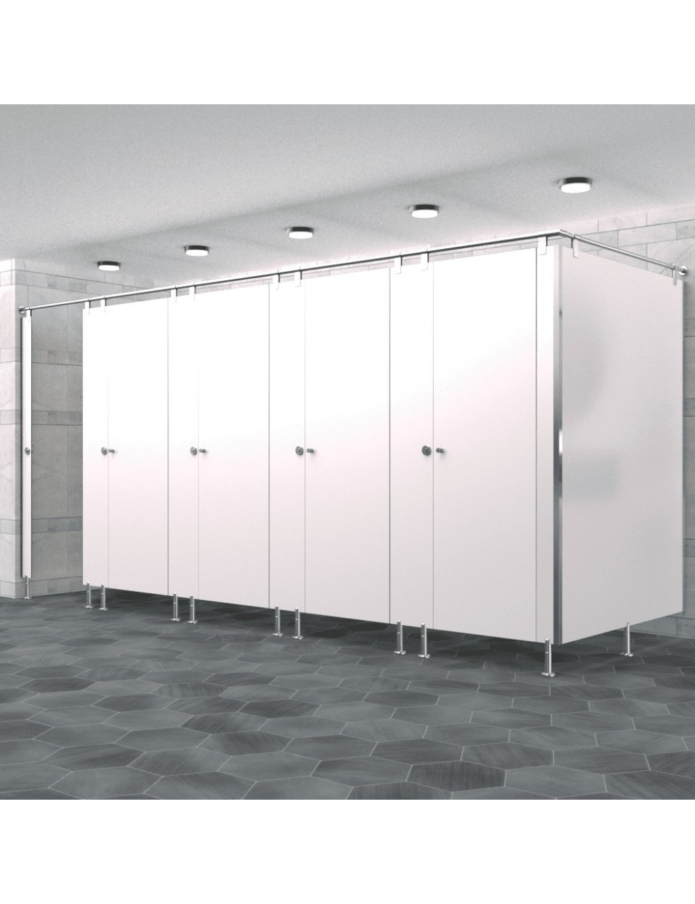 Cabine Sanitaire Stratifié Compact Inox 5FD