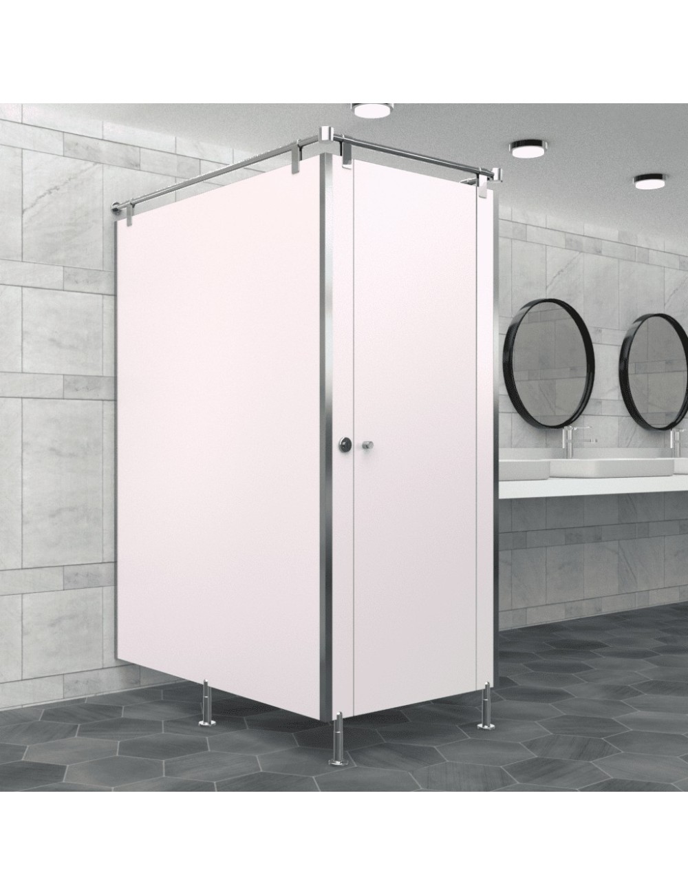 Cabine Sanitaire Stratifié Compact Inox 1FGD