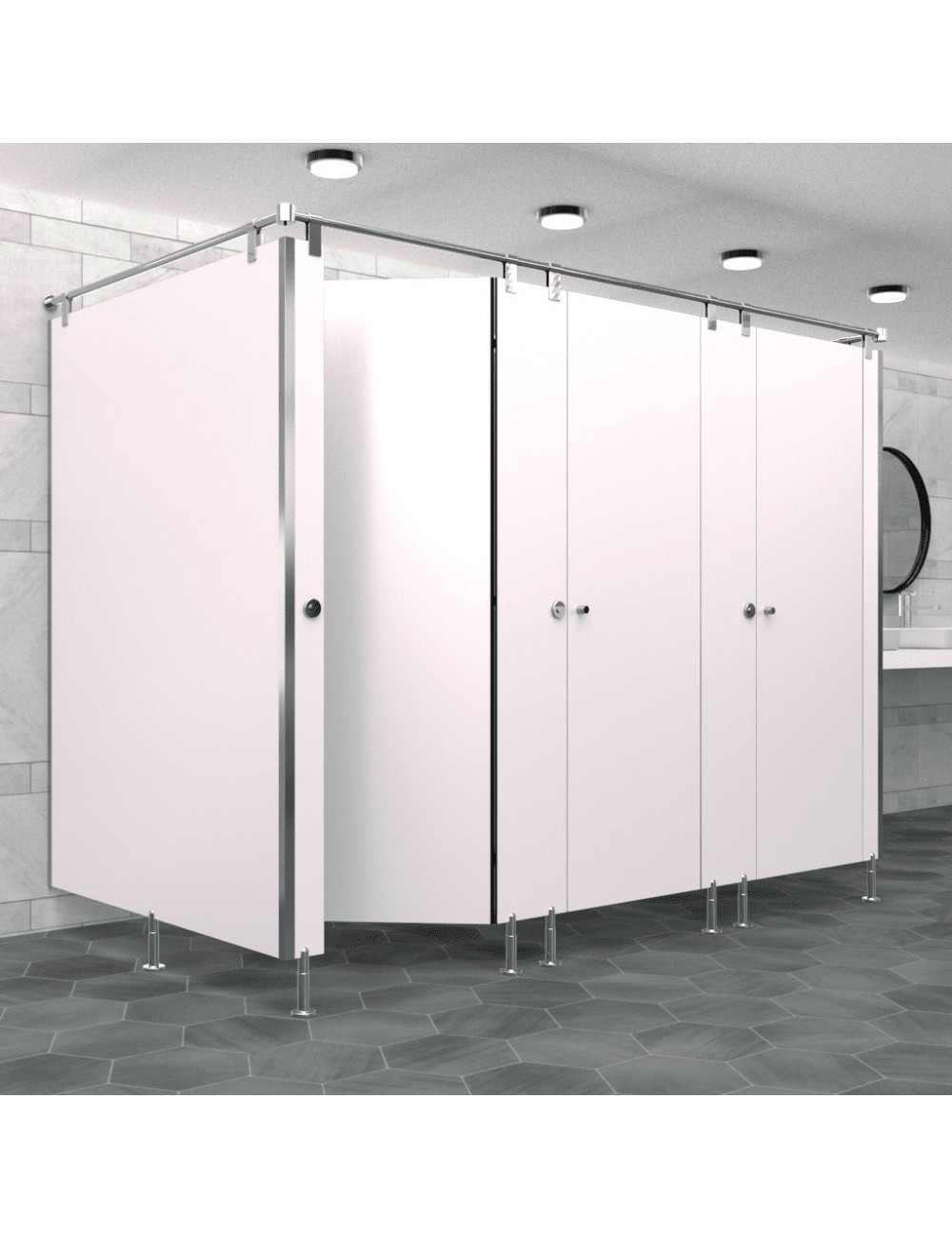 Cabine Sanitaire Stratifié Compact Inox 3FGD