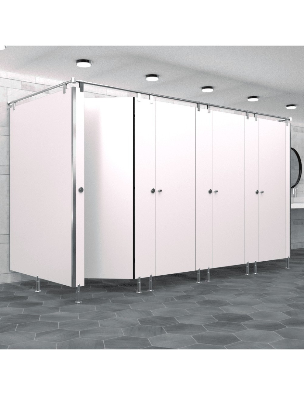 Cabine Sanitaire Stratifié Compact Inox 4FGD