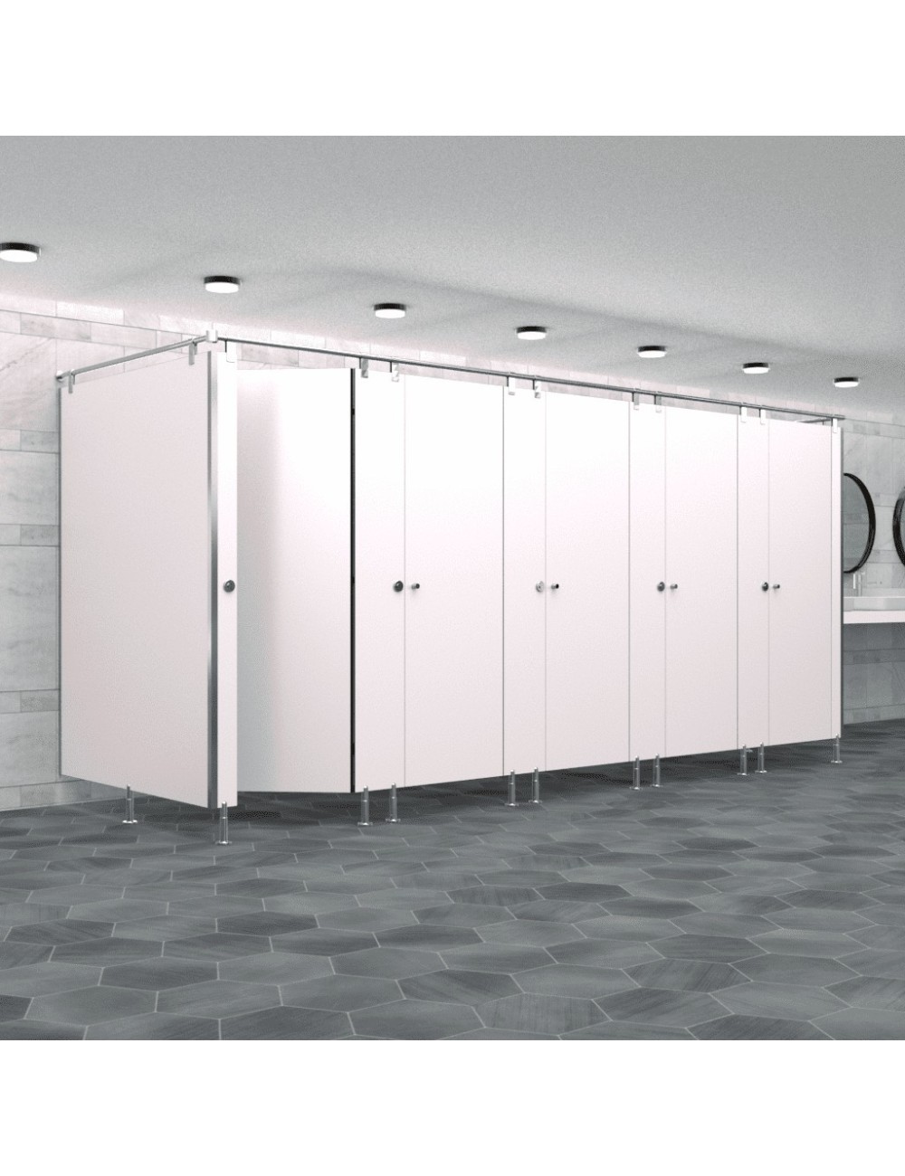 Cabine Sanitaire Stratifié Compact Inox 5FGD